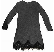 Zara Knit Sweater Dress With Lace Hem
