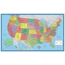 24X36 United States, Usa Classic Elite Wall Map Mural Poster (Paper