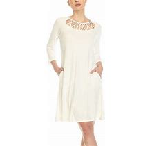 White Mark 3/4 Sleeve Swing Dresses | White | Womens Medium | Dresses Swing Dresses