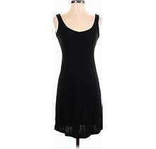 DKNY Casual Dress - Sheath Scoop Neck Sleeveless: Black Solid Dresses - Women's Size P