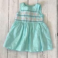 Carter's Dresses | Mint Green Embroidered Detail Dress | Color: Green/Pink | Size: 6Mb
