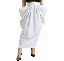 Dolce & Gabbana Women's White Cotton High Waist Pencil Cut Maxi Skirt - It40|S Small
