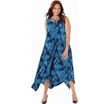 Plus Size Women's Anywear Reversible Criss-Cross V-Neck Maxi Dress By Catherines In Navy Paisley (Size 3X)