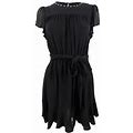 Michael Michael Kors Women's Petite Embellished Sheer-Sleeve Dress