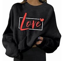 Eashery Sweatshirts For Women Long Sleeve Drawstring Shirts Pullover Casual Comfy Fall Fashion Outfits Clothes Plus Size Tops For Women (Black,L)