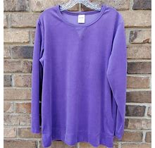 Blair Sweaters | Blair Basic Crew Neck Velvet Sweatshirt Sz Medium | Color: Purple | Size: M