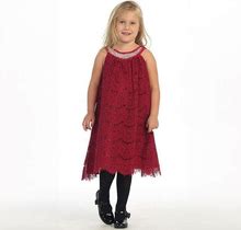 Raspberry Red Lace Dress W/ Jeweled Neckline - Size: 12 | Pink Princess