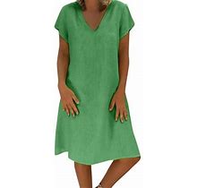 Womens Dresses Summer Style Feminino Vestido T-Shirt Cotton Casual Plus Size Ladies Dress Dresses For Women 2024 Grass Green L