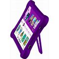 ME K10 Google Kids Space 10" 32GB Tablet With Silicone Bumper Case Kickstand (2023 Model), Purple