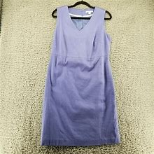 Isaac Mizrahi Dress Womens 10 Purple Sleeveless V Neck Shift Knee