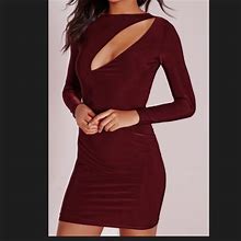 Missguided Dresses | Misguided Slinky Long Sleeve Body Con Dress | Color: Brown | Size: 6