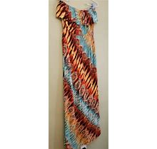 Love Chesley Tribal Print Maxi Dress Strapless Ruffle Top Ladies Size