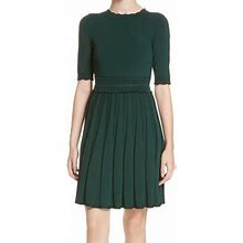 Ted Baker Petal Collar Knit A-Line Dress Fit Mini Pleated Dress For