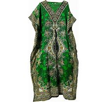 Green1 Hippy Boho Maxi Long Kaftan Dress Free Size Women Caftan Top