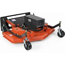 Titan Attachments Skid Steer 60in Wide Finish Mower Attachment, Rear Discharge Landscaping Equipment
