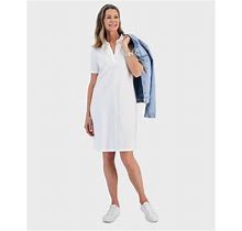 Style & Co Women's Cotton Polo Dress, Created For Macy's - Bright White - Size XS