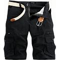 Sehao Men's Cargo Pants Beach Trouser Casual Pant Work Pocket Cargo Shorts Color Outdoors Men's Men's Pants Men Clothing Clearance 31 Black