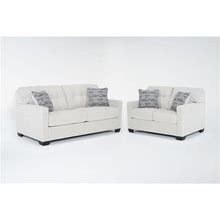 Callahan Linen 2 Piece Sofa & Loveseat Set Modern - Beige - Fabric At Living Spaces