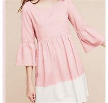 Anthropologie Dresses | Holding Horses Lillbet Dip Dye Ombre Dress Peach & Cream With Pockets | Color: Cream/Pink | Size: 2
