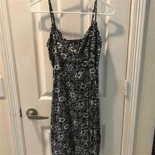 Loft Dresses | Ann Taylor Loft Floral Sundress With Tie | Color: Black/White | Size: Xs