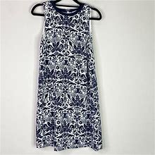 Loft Dresses | Ann Taylor Loft Palace Floral Shift Tank Dress Women's Size Small Petite | Color: Blue/White | Size: S