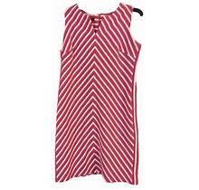 Talbots Pink & White Striped Dress Ladies Size M/P-Great Condition