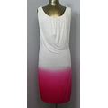 Venus White Pink Scoop Neck Dress Womens Size L Chest 36 Braided Strap