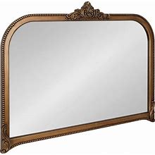 Kate And Laurel Hubanks Vintage Decorative Wide Arched Mirror, 40 X 30, Gold, Large Antique Statement Arch Mirror For Dresser Or Mantel Home Decor