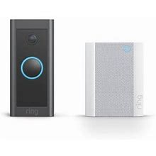 Ring 1080P Wi-Fi Video Doorbell Wired Doorbell And Chime - Black