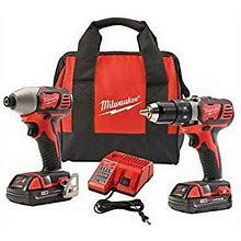 Milwaukee 2691-22 18 V Cordless Compact Drill And Impact Driver Power Tool Sets
