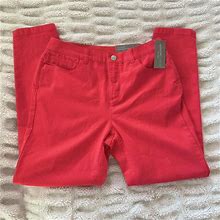Christopher & Banks Women's Chino Pants - Red - 6