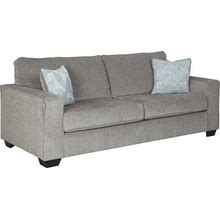 Signature Design By Ashley Altari Modern Queen Sofa Sleeper With 2 Accent Pillows, Light Gray