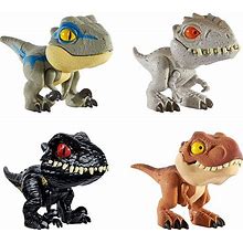 Jurassic World Dinosaur Snap Squad Collectibles For Display, Play And Snap On Feature For Attaching To Backpacks, Lunch Packs And More