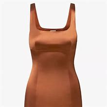 Aritzia Dresses | Nwt Aritzia Wilfred Shine Dress | Color: Brown/Orange | Size: 6