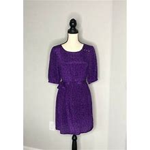 Forever 21 Purple Belted Dress Knee Length Women Size M