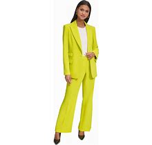 Karl Lagerfeld Women's Peak-Lapel One-Button Jacket - Chartreuse - Size 2