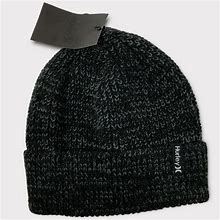 Hurley Accessories | Hurley Max Cuff 2.0 Beanie Hat Cap One Size Mens Cable Knit Black Grey Nwt | Color: Black/Gray | Size: Os