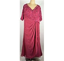 Montage By Mon Cheri Mother Of The Bride Dress Magenrta Pink Beaded Chiffon 20