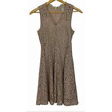 H&M | Mauve Lace V-Neck Sleeveless Fit & Flare Mini Dress