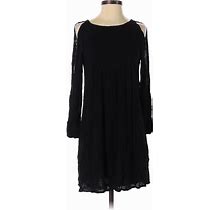 Old Navy Casual Dress Cold Shoulder Long Sleeve: Black Solid Dresses - Women's Size X-Small