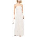 Adrianna Papell Womens Ivory Beaded Sequined Strapless Full-Length Formal Sheath Dress 18