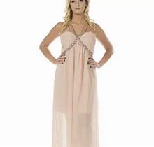 Katia Dresses | Goddess Dress Blush Nude Sequin Formal Gown Long Chiffon Maxi | Color: Cream/Pink | Size: 2X