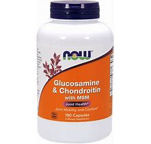 Glucosamine & Chondroitin With MSM, Value Size, 180 Capsules, NOW Foods