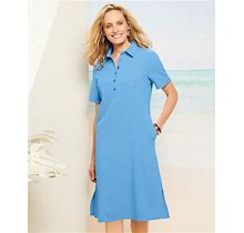 Draper's & Damon's Women's Look-Of-Linen Dress - Blue - L - Misses