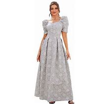 Elegant Women Printed High Waist Long Kaftan Maxi Dress Dubai Abaya