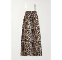 GANNI Net Sustain Leopard-Print Organic Cotton-Poplin Midi Dress - Women - Leopard Print Dresses - XXL