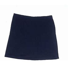 Blair Casual A-Line Skirt Mini: Blue Print Bottoms - Women's Size Large
