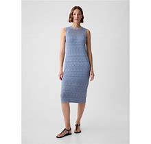 Women's Crochet Midi Dress By Gap Distant Blue Size XS
