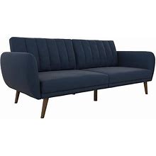 Novogratz Brittany Linen Convertible Sofa Futon, Blue