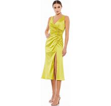 Ieena Duggal 26625 - Sleeveless Surplice Bodice Tea-Length Dress